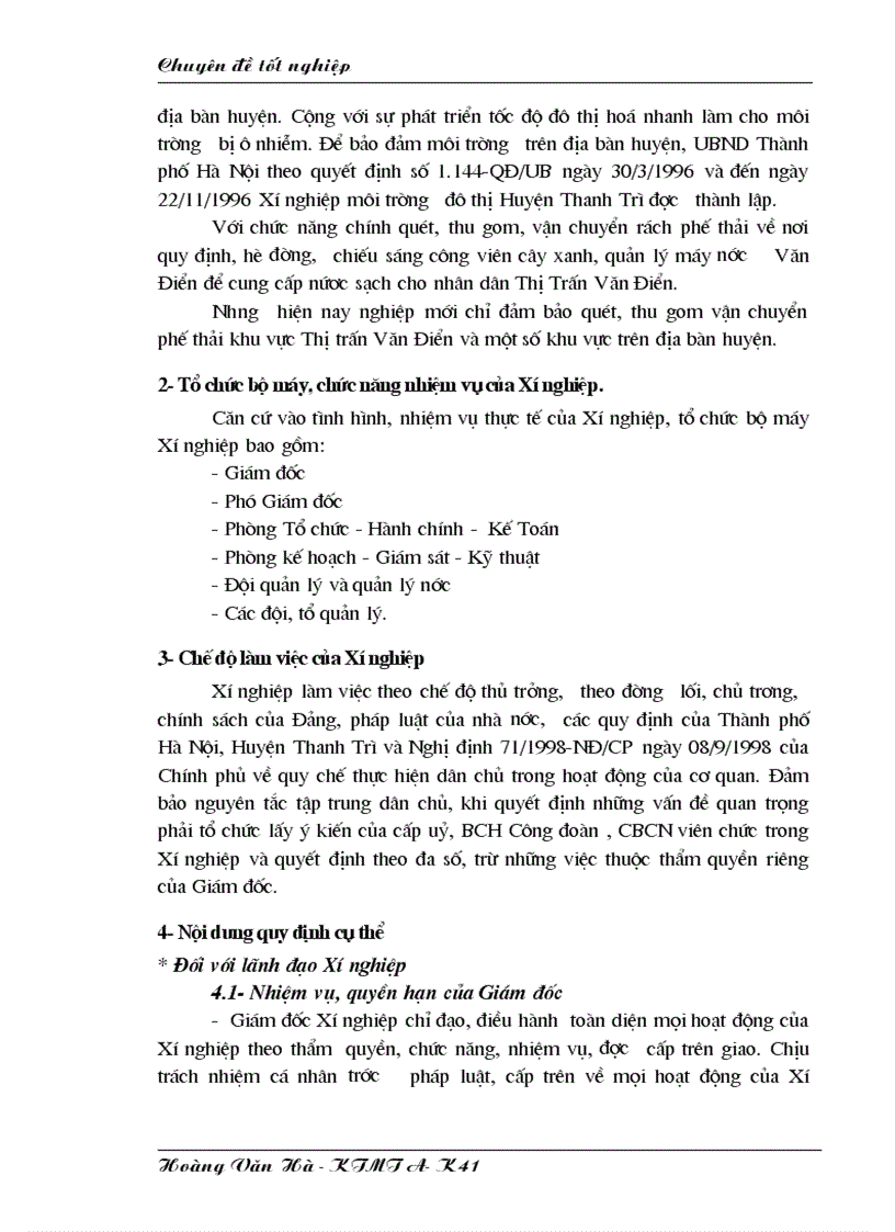 image for page Một số giải pháp xây dựng hệ thống quản lý môi trường ISO 14001 ở Xí nghiệp môi trường đô thị huyện Thanh Trì