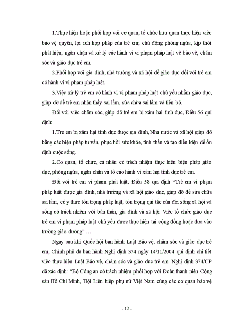 image for page Điều tra các vụ án về xâm phạm tình dục trẻ em trên địa bàn thành phố Hồ Chí Minh Thực trạng và giải pháp nâng cao hiệu quả