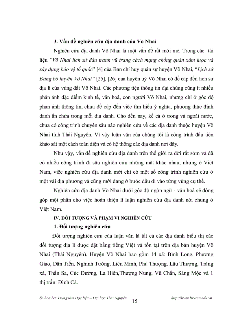 image for page Đặc điểm của các địa danh thuộc huyện Võ Nhai Thái Nguyên từ góc độ văn hoá