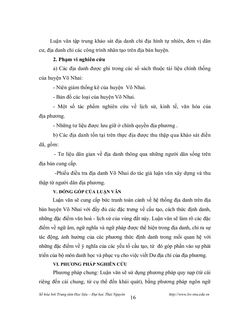 image for page Đặc điểm của các địa danh thuộc huyện Võ Nhai Thái Nguyên từ góc độ văn hoá