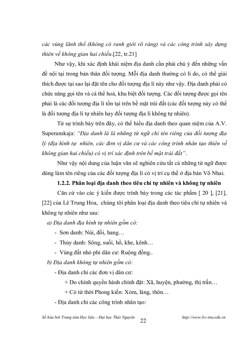 image for page Đặc điểm của các địa danh thuộc huyện Võ Nhai Thái Nguyên từ góc độ văn hoá
