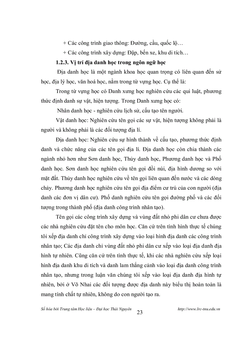 image for page Đặc điểm của các địa danh thuộc huyện Võ Nhai Thái Nguyên từ góc độ văn hoá