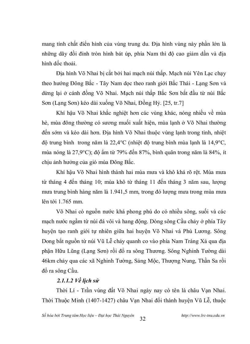 image for page Đặc điểm của các địa danh thuộc huyện Võ Nhai Thái Nguyên từ góc độ văn hoá