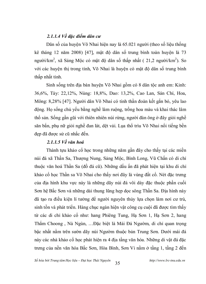 image for page Đặc điểm của các địa danh thuộc huyện Võ Nhai Thái Nguyên từ góc độ văn hoá