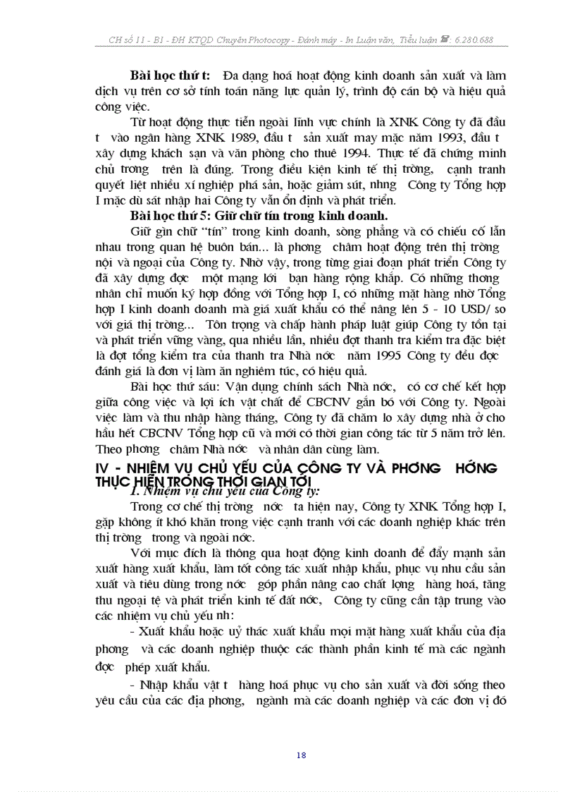 image for page Báo cáo tổng hợp hoạt động của công ty xuất nhập khẩu tổng hợp I