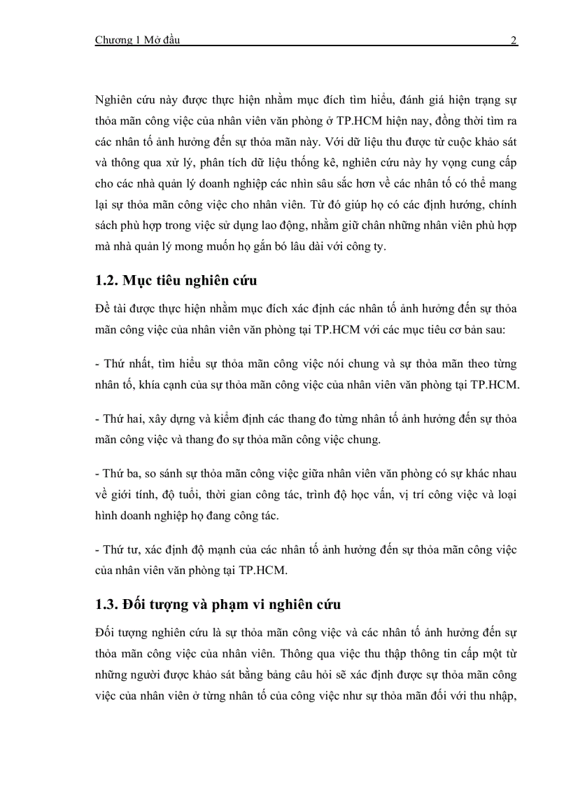 image for page Các nhân tố ảnh hưởng đến sự thỏa mãn công việc của nhân viên khối văn phòng ở Tp HCM