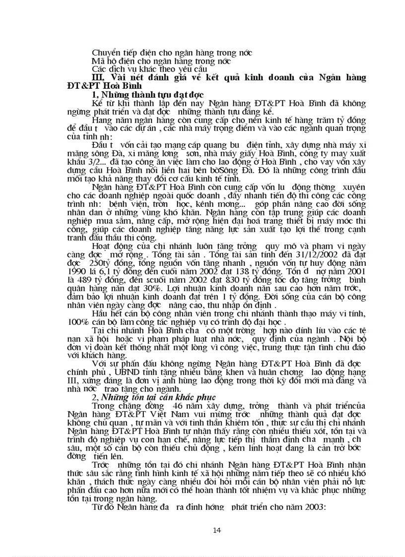 image for page Ba o ca o thư c tâ p ta i Ngân ha ng Đâ u tư va pha t triê n Ho a Bi nh