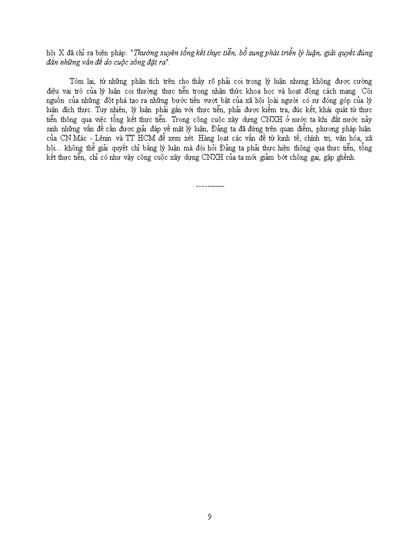 image for page Mối quan hệ biện chứng giữa lý luận và thực tiễn Ý nghĩa phương pháp luận của vấn đề này Sự vận dụng của Đảng ta