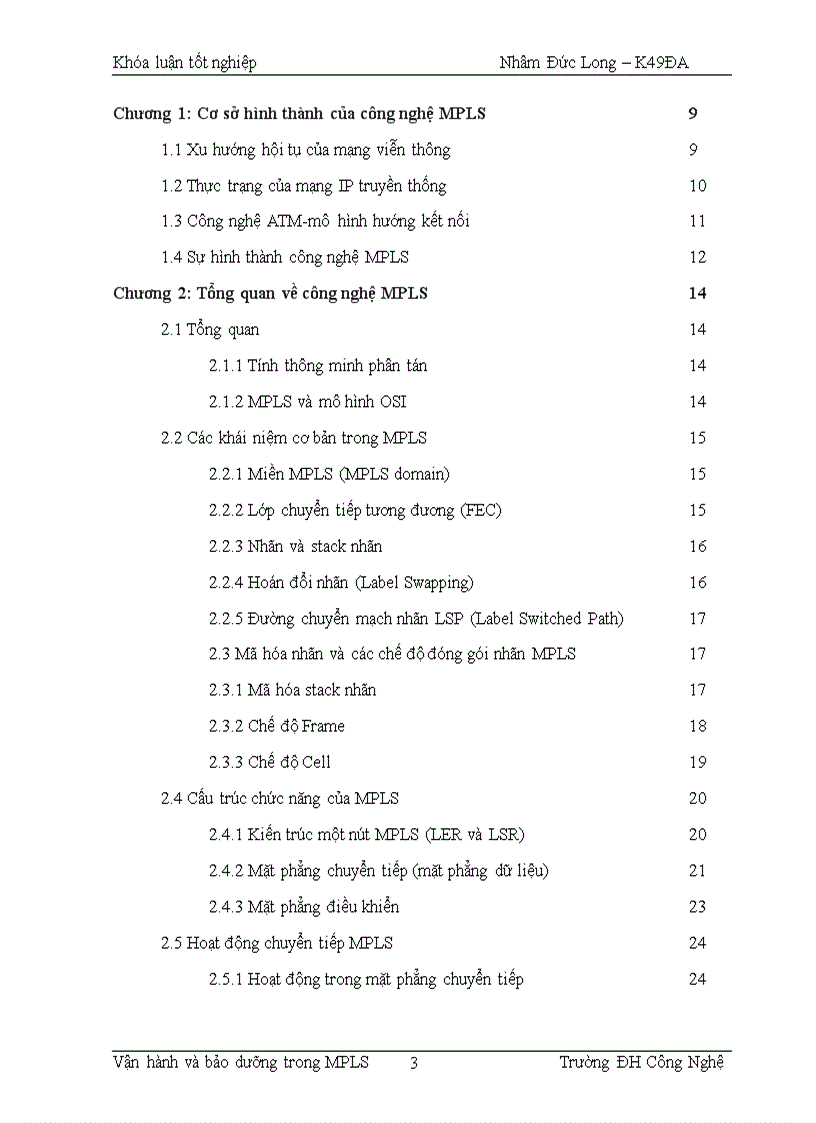 image for page Vận hành và bảo dưỡng trong MPLS