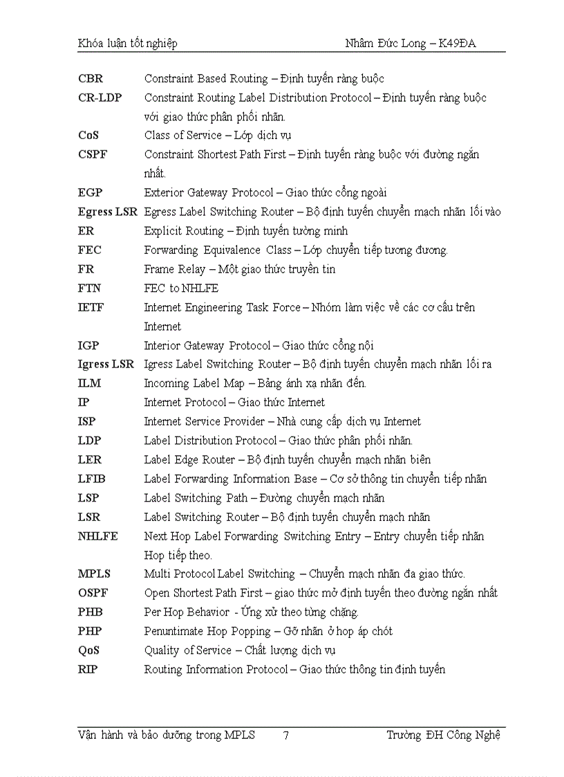 image for page Vận hành và bảo dưỡng trong MPLS