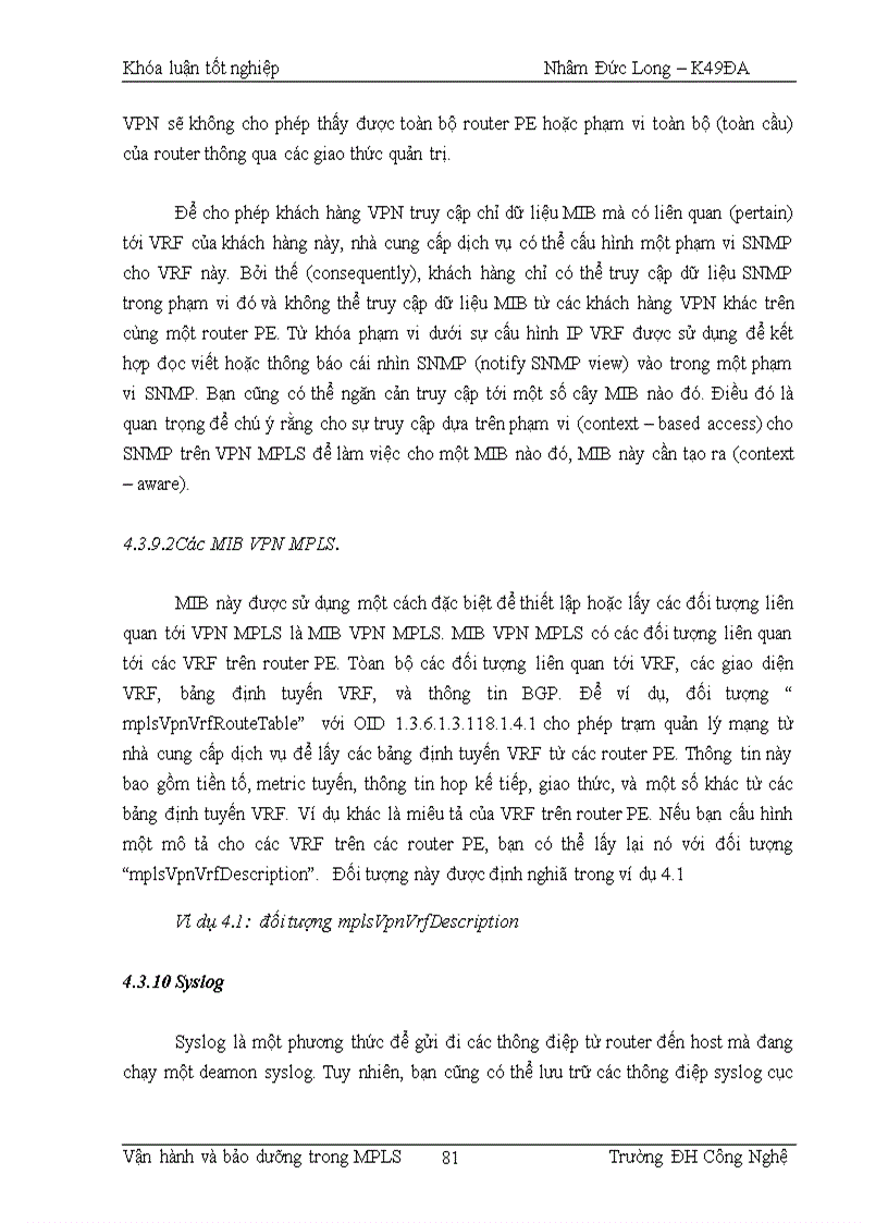 image for page Vận hành và bảo dưỡng trong MPLS