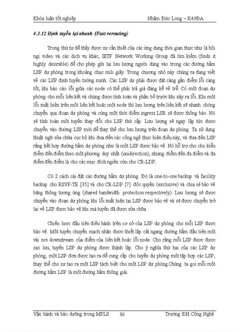 image for page Vận hành và bảo dưỡng trong MPLS