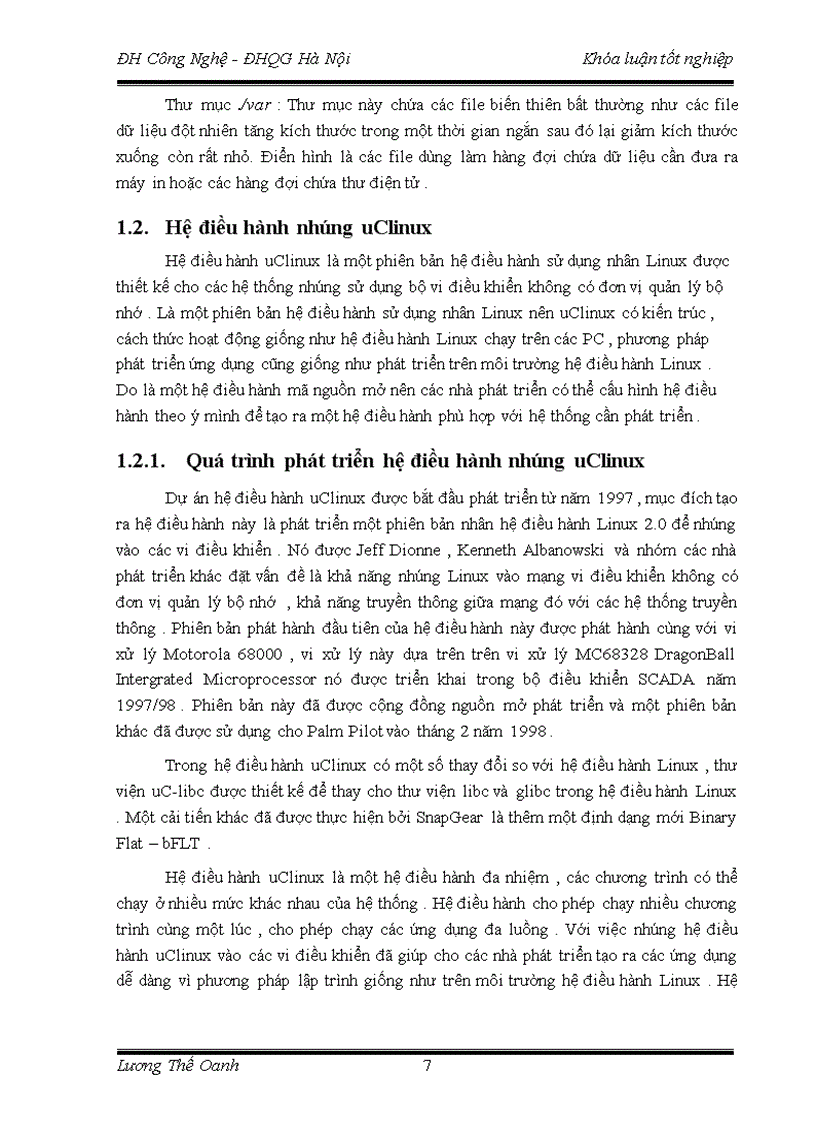 image for page Nghiên cứu ứng dụng hệ điều hành nhúng uclinux trên vi điều khiển s3c44b0x