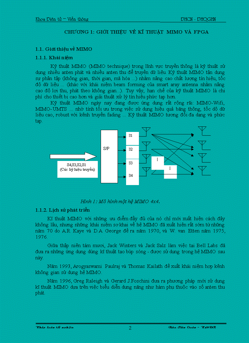 Thiết kế bộ phát mã walsh cho hệ đo kênh mimo dùng công nghệ fpga