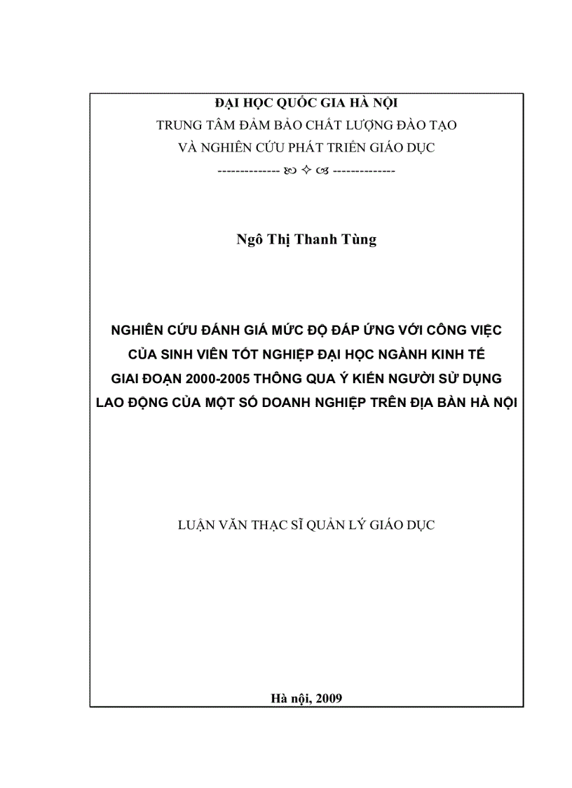 image for page Nghiên cứu đánh giá mức độ đáp ứng với công việc của sinh viên tốt nghiệp đại học ngành kinh tế