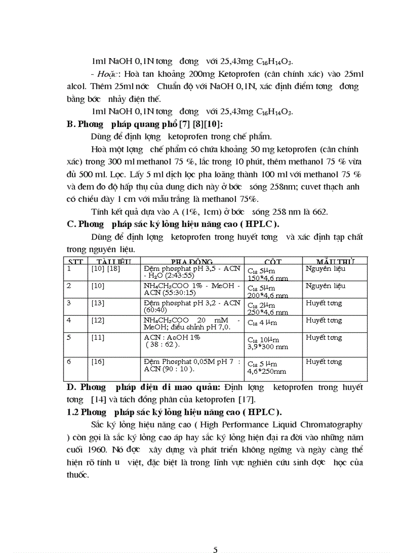 Nghiên cứu xây dựng phương pháp định lượng ketoprofen trong huyết tương