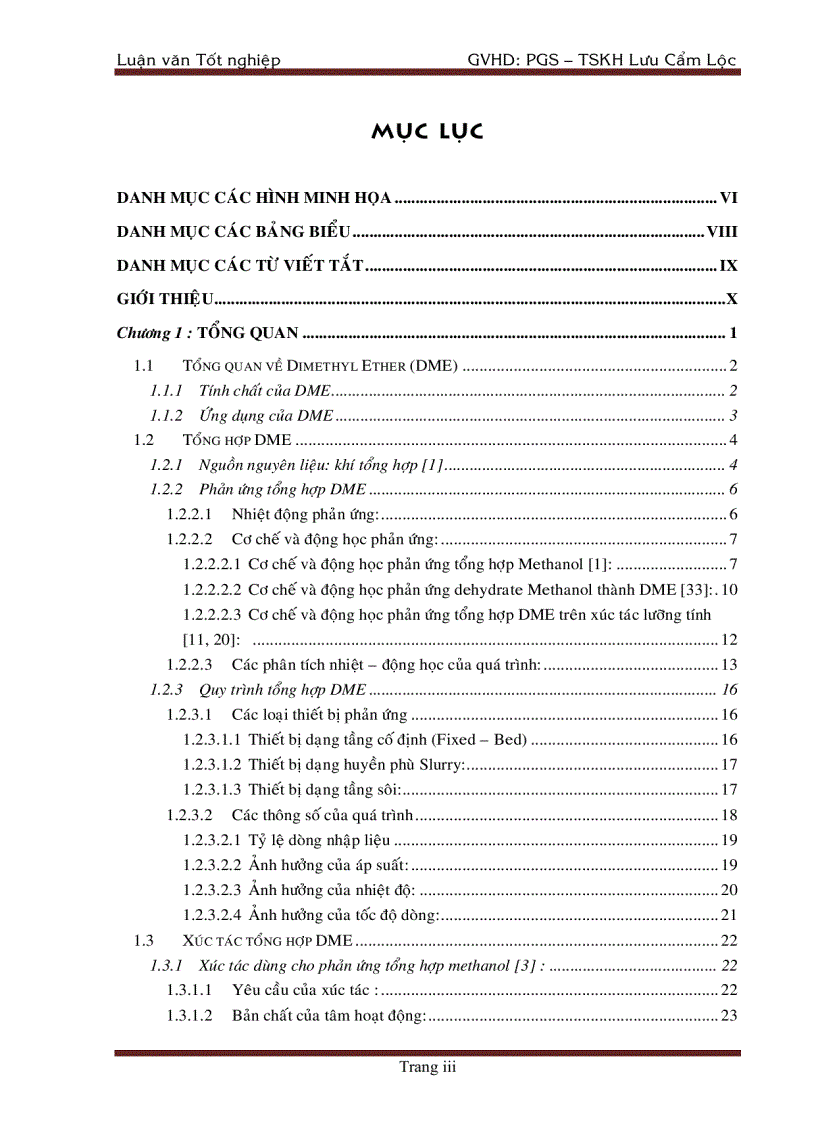 image for page Tổng Hợp DiMethyl Ete Từ Khí Tổng Hợp Trên Xúc Tác chat mang Al2O3