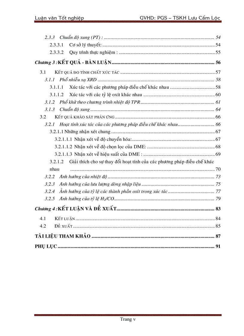 image for page Tổng Hợp DiMethyl Ete Từ Khí Tổng Hợp Trên Xúc Tác chat mang Al2O3