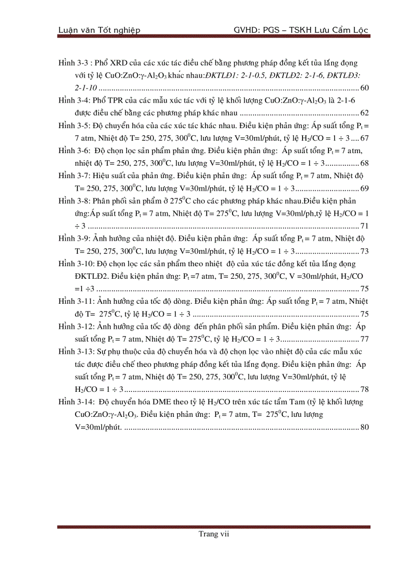 image for page Tổng Hợp DiMethyl Ete Từ Khí Tổng Hợp Trên Xúc Tác chat mang Al2O3