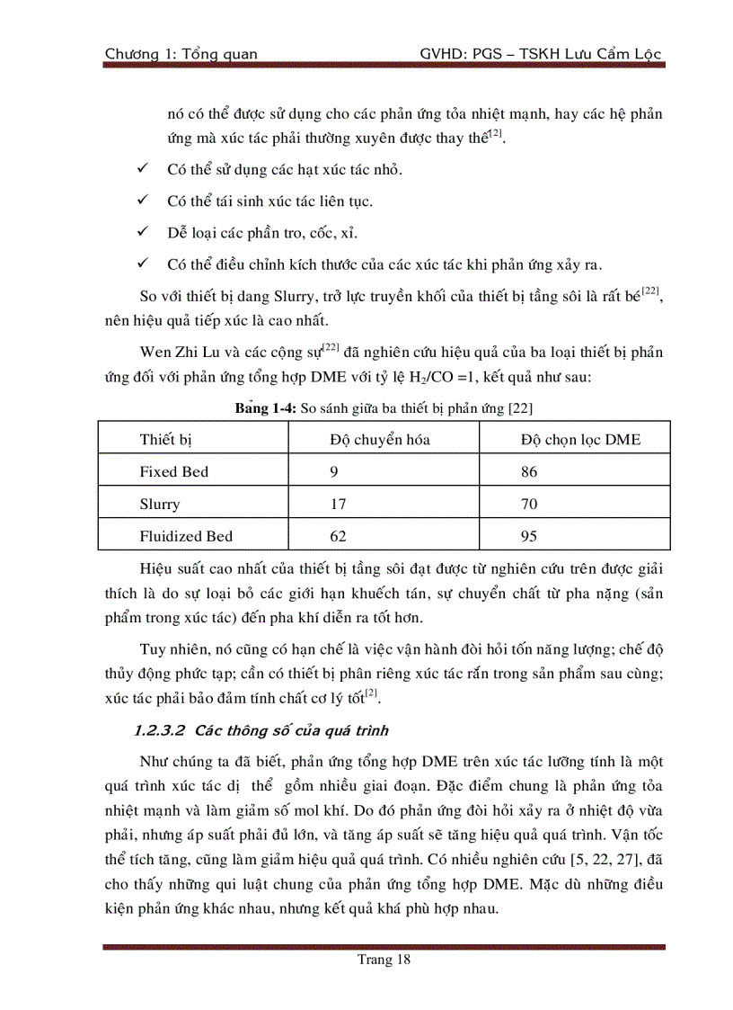 image for page Tổng Hợp DiMethyl Ete Từ Khí Tổng Hợp Trên Xúc Tác chat mang Al2O3