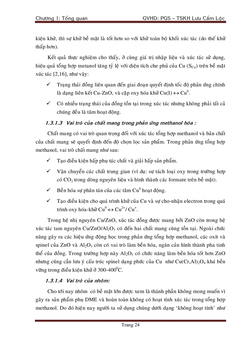 image for page Tổng Hợp DiMethyl Ete Từ Khí Tổng Hợp Trên Xúc Tác chat mang Al2O3