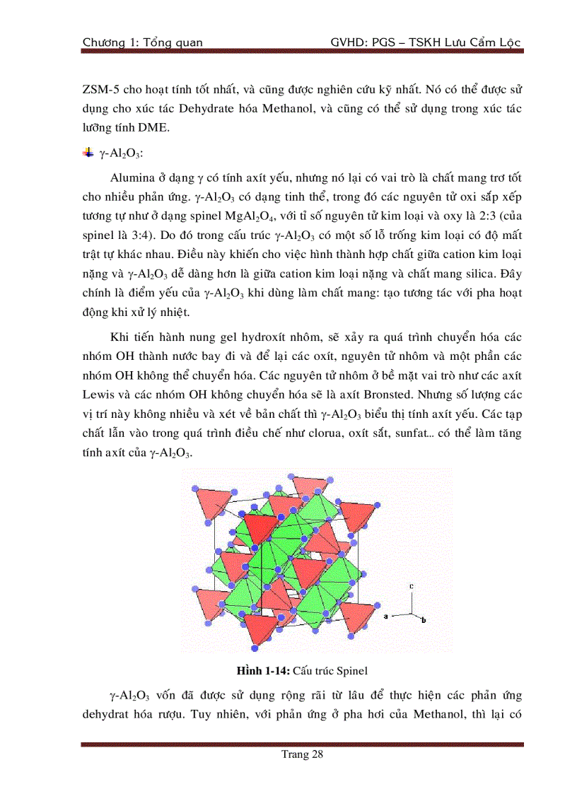 image for page Tổng Hợp DiMethyl Ete Từ Khí Tổng Hợp Trên Xúc Tác chat mang Al2O3