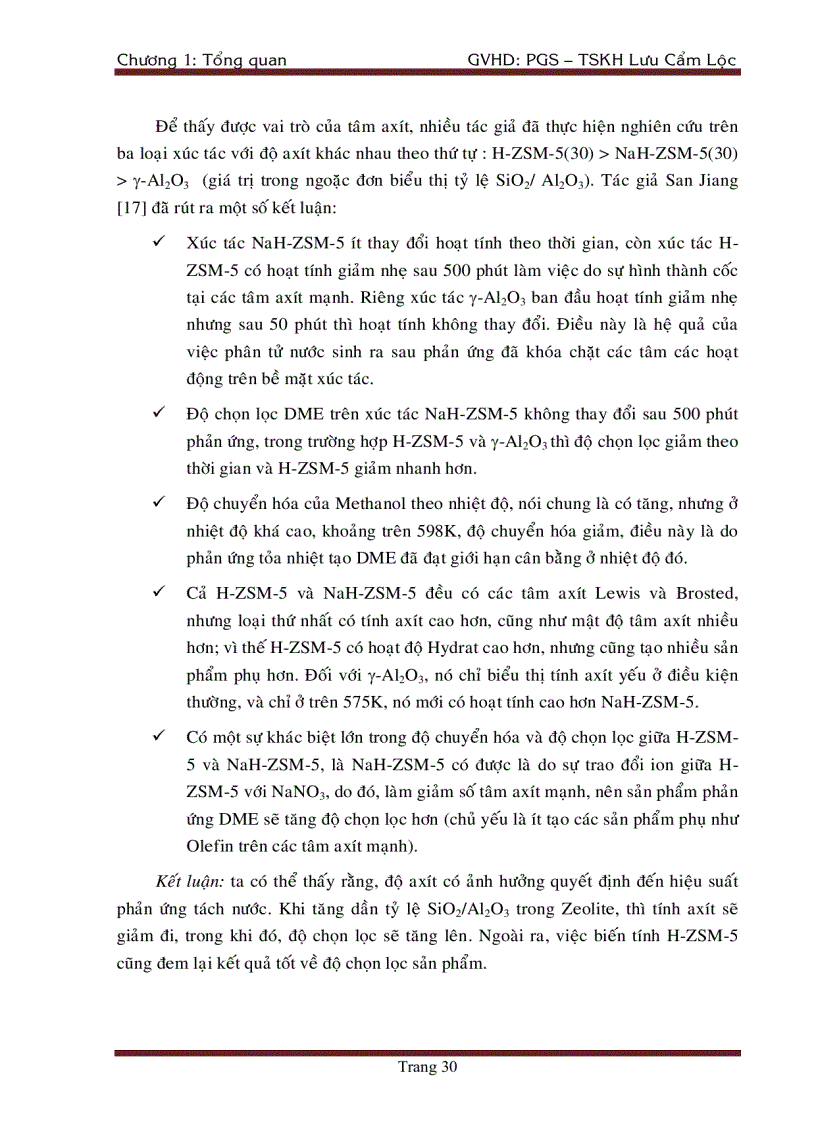 image for page Tổng Hợp DiMethyl Ete Từ Khí Tổng Hợp Trên Xúc Tác chat mang Al2O3