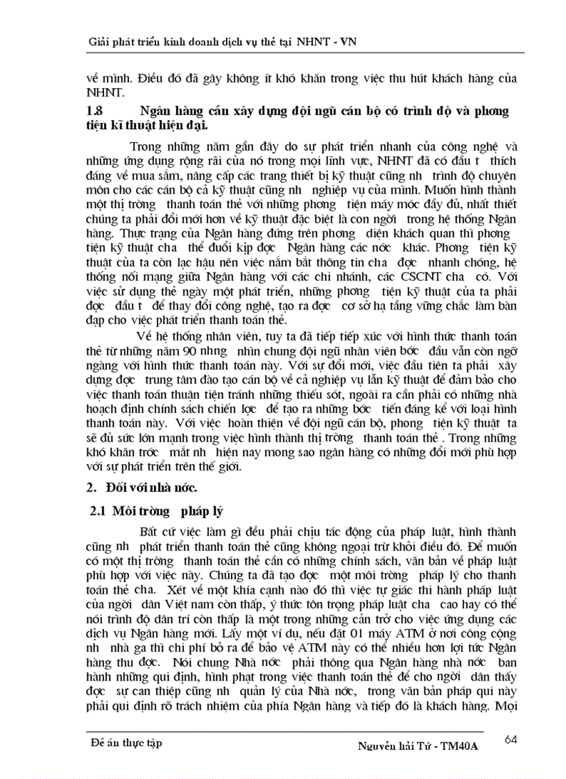 image for page Giải pháp phát triển kinh doanh dịch vụ thẻ tại Ngân Hàng Ngoại Thương Việt Nam