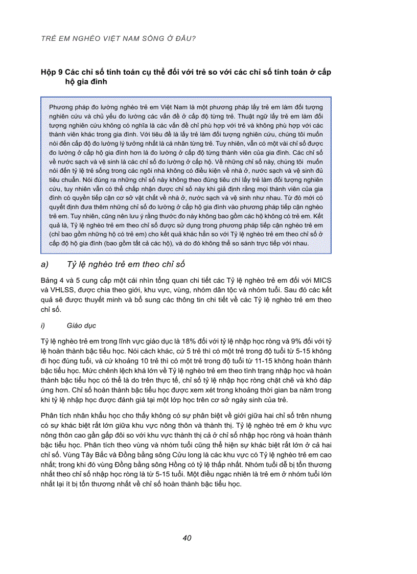 image for page Trẻ em nghèo Việt Nam sống ở đâu Xây dựng và áp dụng cách tiếp cận đa chiều về nghèo trẻ em