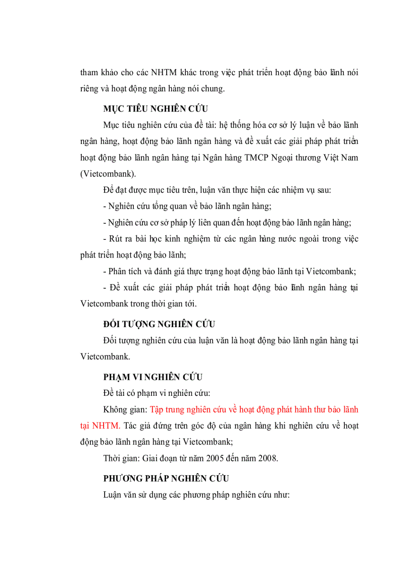 image for page Giải pháp phát triển hoạt động bảo lãnh ngân hàng tại Ngân hàng TMCP Ngoại thương Việt Nam Vietcombank