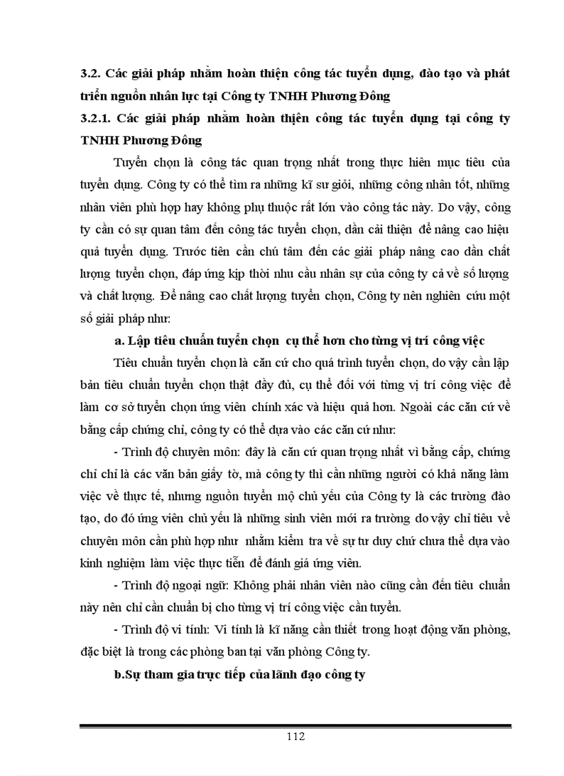 image for page Thực trạng và một số giải pháp nhằm hoàn thiện công tác Tuyển dụng Đào tạo và phát triển nguồn nhân lực tại Công ty TNHH Phương Đông