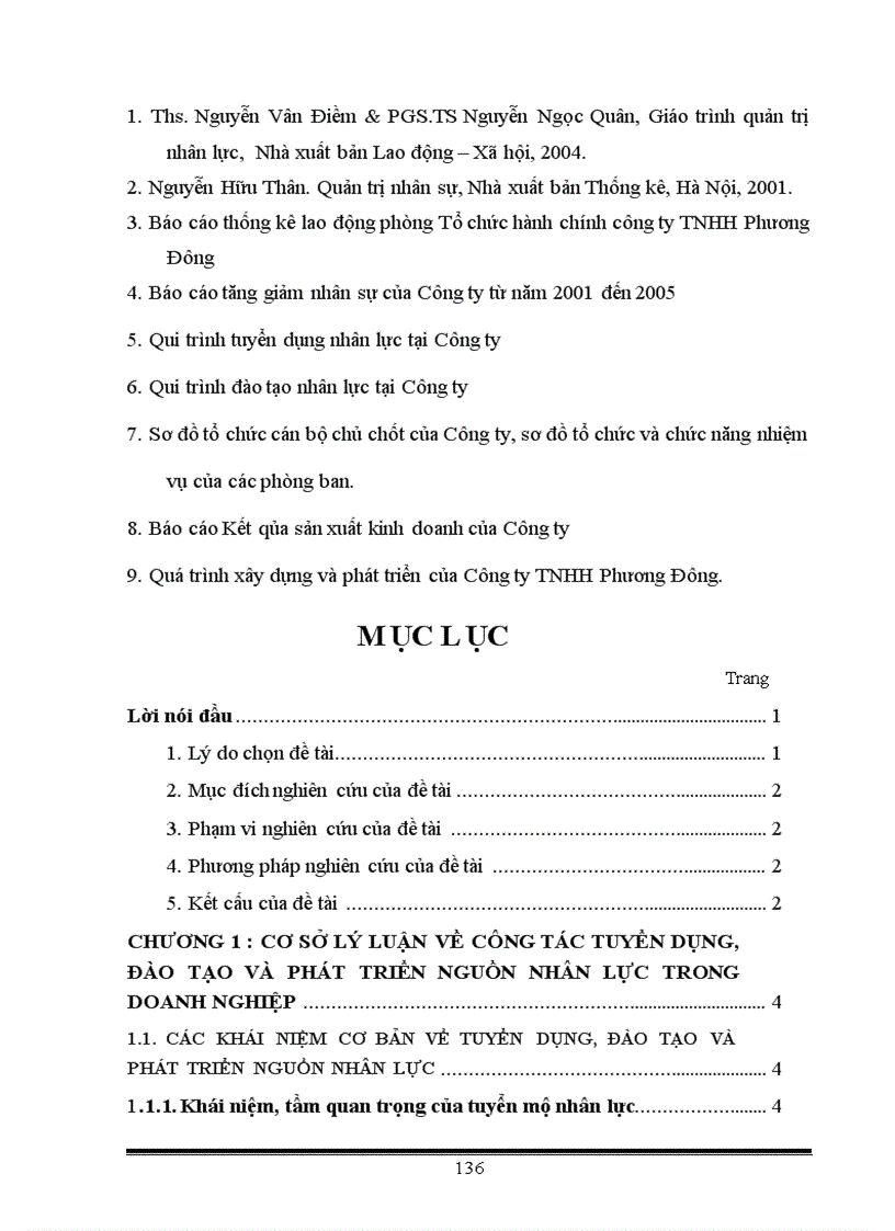 image for page Thực trạng và một số giải pháp nhằm hoàn thiện công tác Tuyển dụng Đào tạo và phát triển nguồn nhân lực tại Công ty TNHH Phương Đông