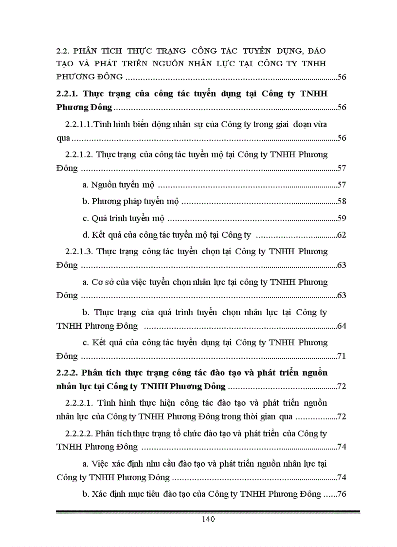 image for page Thực trạng và một số giải pháp nhằm hoàn thiện công tác Tuyển dụng Đào tạo và phát triển nguồn nhân lực tại Công ty TNHH Phương Đông