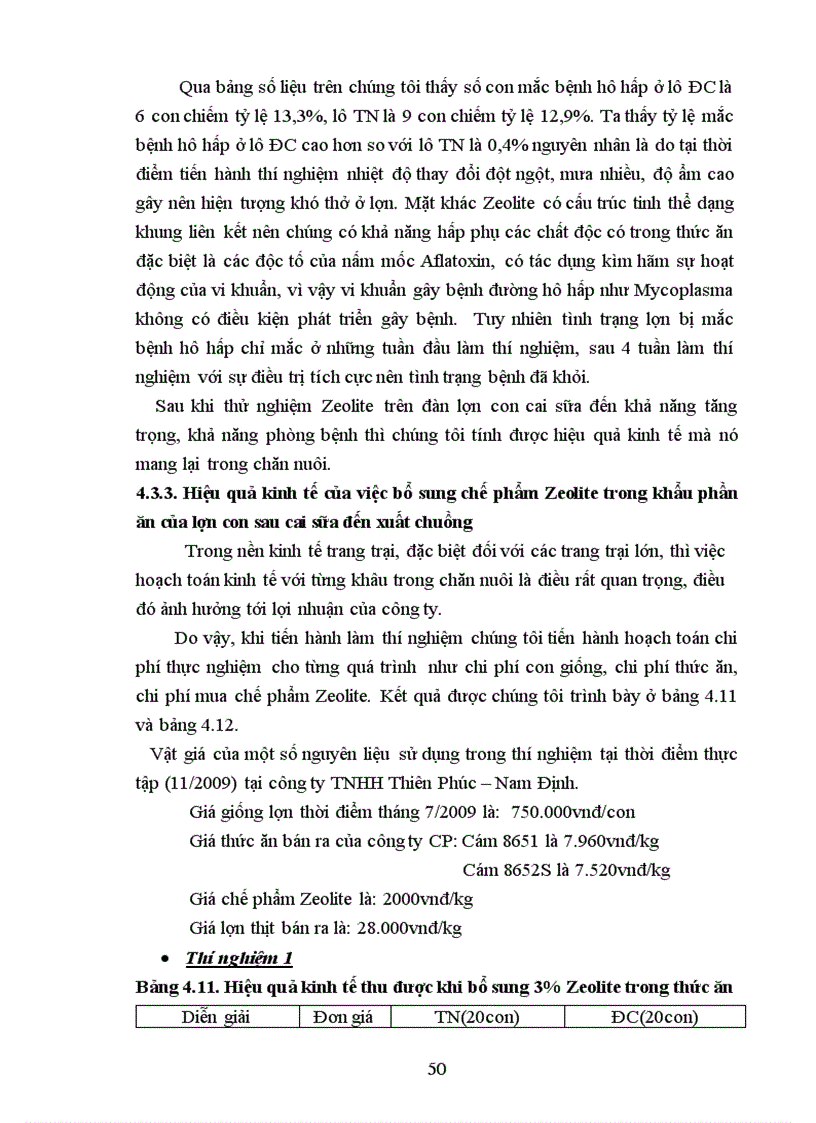 image for page Tiểu luận Thử nghiệm ảnh hưởng của Zeolite đến khả năng tăng trọng tỷ lệ tiêu chảy của lợn con sau cai sữa