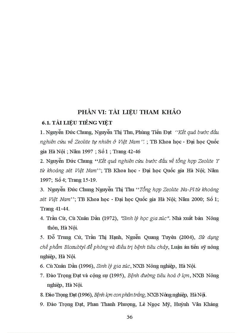 image for page Tiểu luận Thử nghiệm ảnh hưởng của Zeolite đến khả năng tăng trọng tỷ lệ tiêu chảy của lợn con sau cai sữa