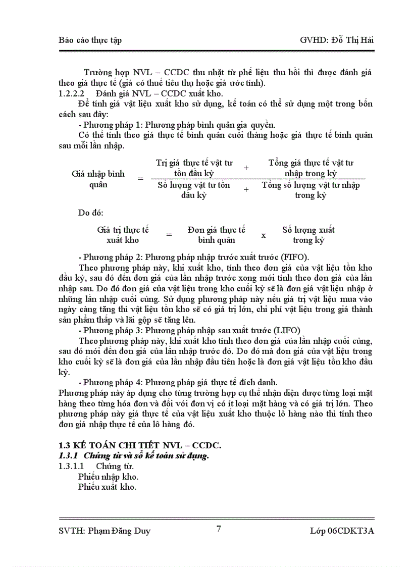image for page Báo cáo thực tập Kế toán nguyên vật liệu công cụ dụng cụ trong doanh nghiệp