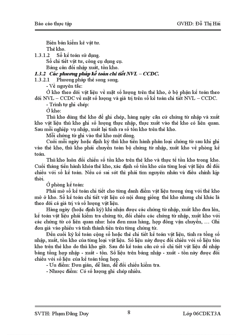 image for page Báo cáo thực tập Kế toán nguyên vật liệu công cụ dụng cụ trong doanh nghiệp