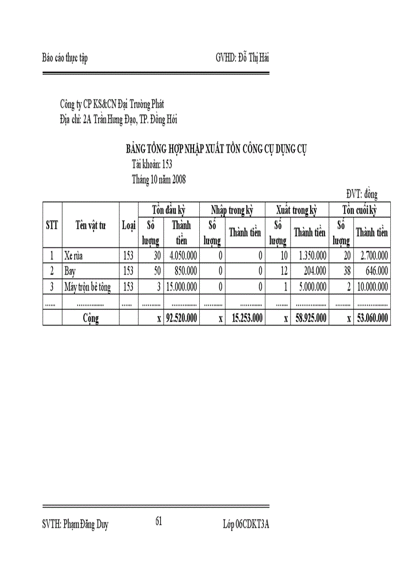 image for page Báo cáo thực tập Kế toán nguyên vật liệu công cụ dụng cụ trong doanh nghiệp