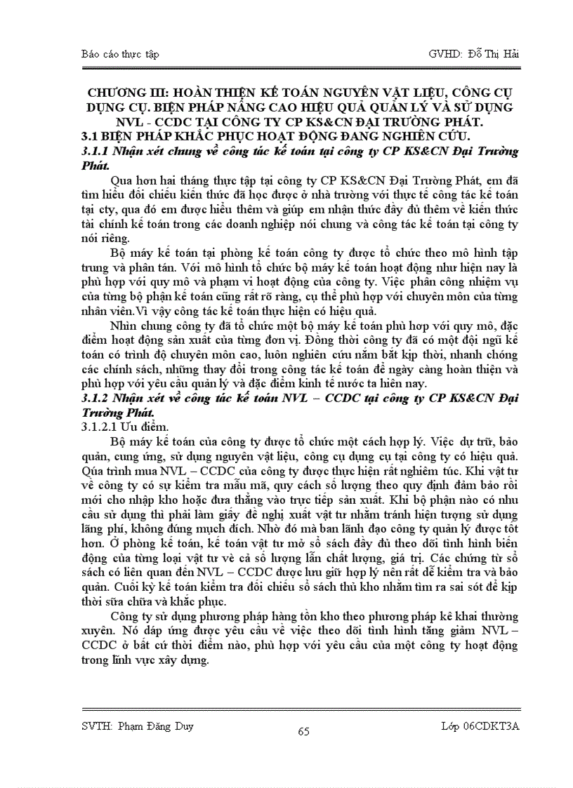 image for page Báo cáo thực tập Kế toán nguyên vật liệu công cụ dụng cụ trong doanh nghiệp