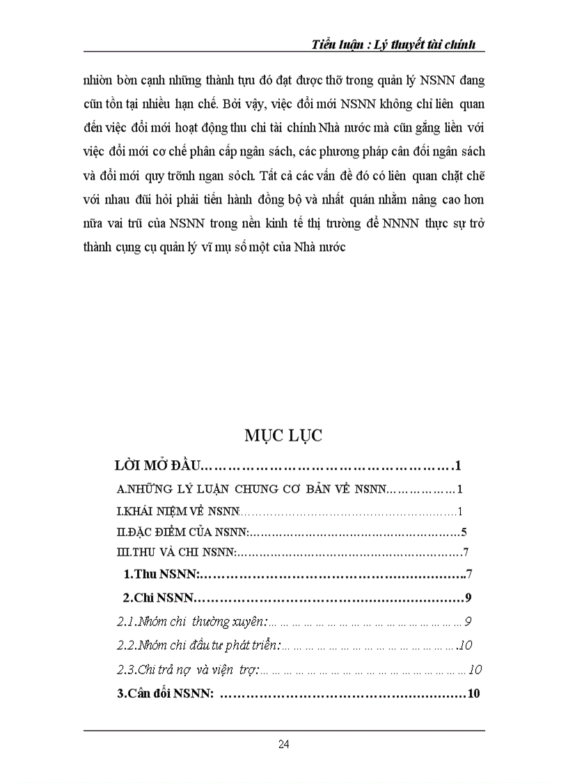 image for page Báo cáo Vai trò của NSNN trong việc điều tiết thị trường