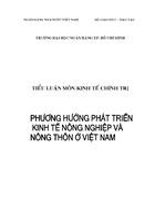 Những phương hướng phát triển kinh tế nông nghiệp và nông thôn ở Việt Nam