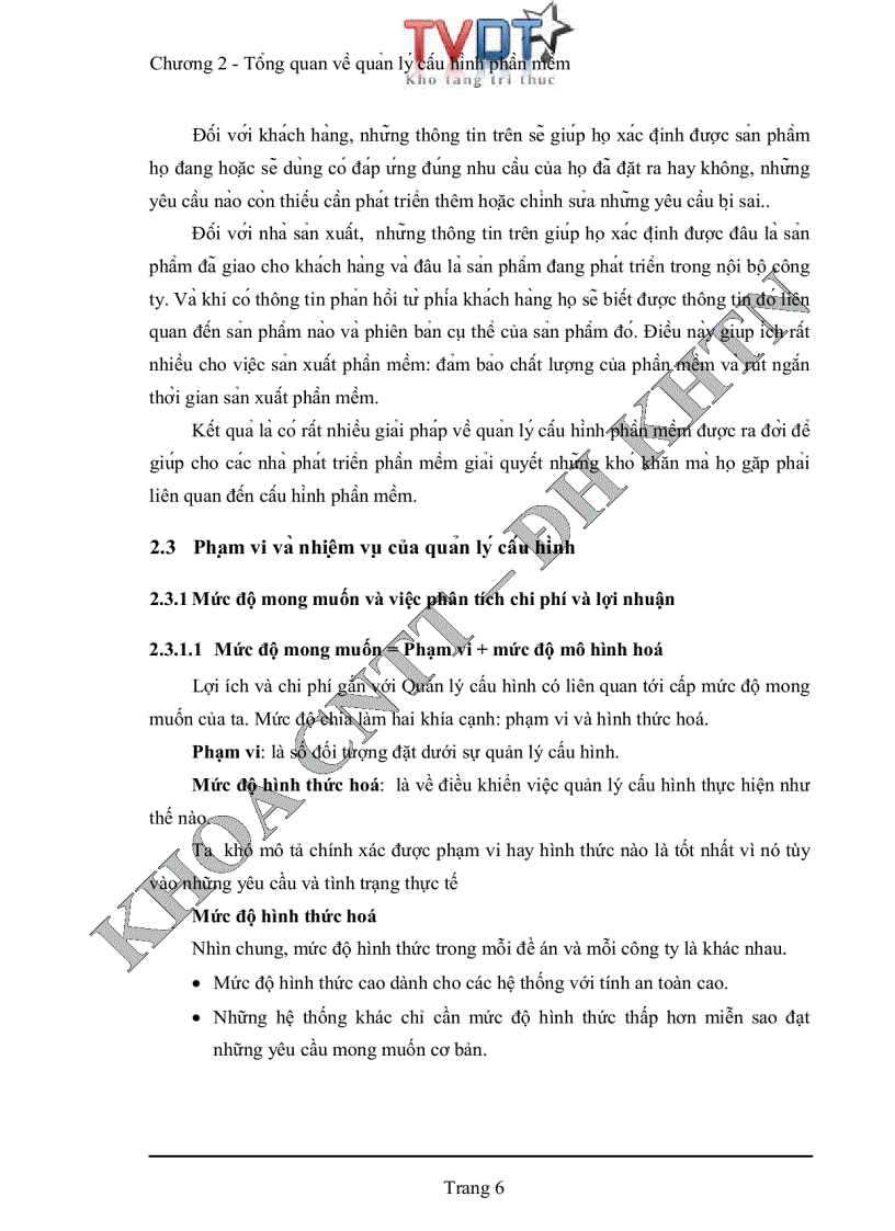 image for page Quản lý cấu hình phần mềm tại phòng phát triển phần mềm Quang Trung trung tâm tin học