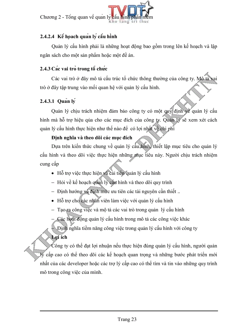 image for page Quản lý cấu hình phần mềm tại phòng phát triển phần mềm Quang Trung trung tâm tin học