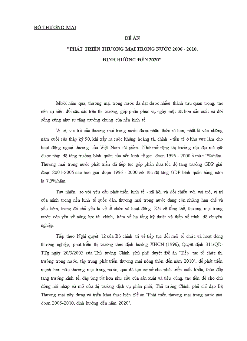 image for page Phát triển thương mại trong nước 2006 2010 định hướng đến 2020