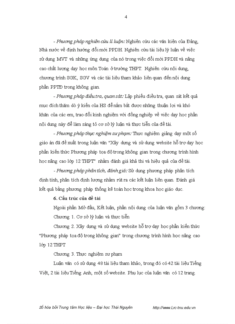 image for page Xây dựng và sử dụng website hỗ trợ dạy học phần kiến thức phương pháp tọa độ trong không gian trong chương trình hình học nâng cao lớp 12 trường trung học phổ thông