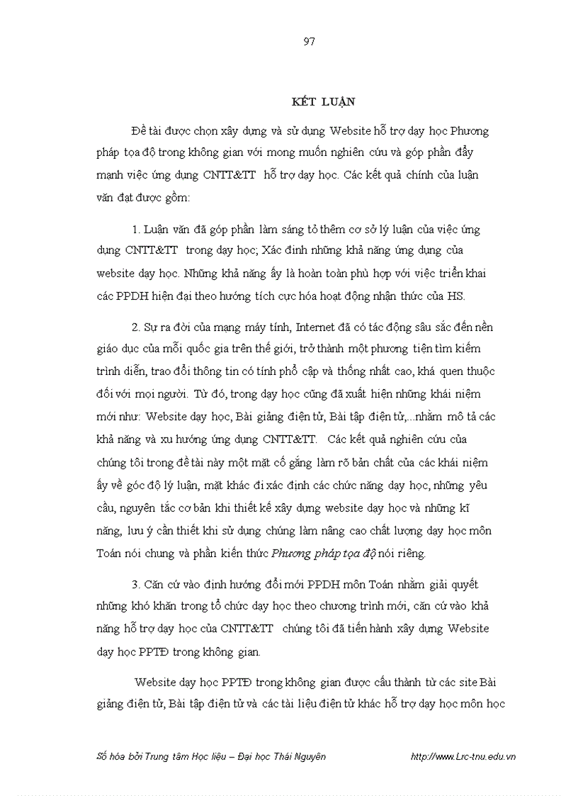 image for page Xây dựng và sử dụng website hỗ trợ dạy học phần kiến thức phương pháp tọa độ trong không gian trong chương trình hình học nâng cao lớp 12 trường trung học phổ thông