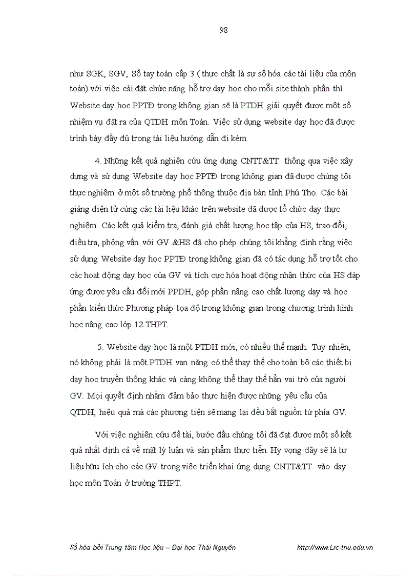 image for page Xây dựng và sử dụng website hỗ trợ dạy học phần kiến thức phương pháp tọa độ trong không gian trong chương trình hình học nâng cao lớp 12 trường trung học phổ thông