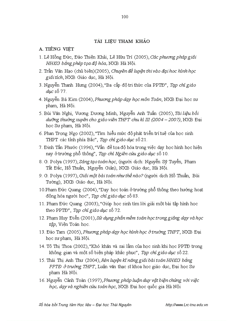 image for page Xây dựng và sử dụng website hỗ trợ dạy học phần kiến thức phương pháp tọa độ trong không gian trong chương trình hình học nâng cao lớp 12 trường trung học phổ thông