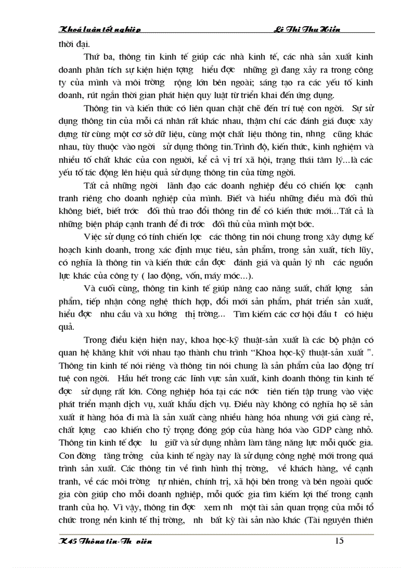 image for page Nguồn tin kinh tế tại trung tâm thông tin tư liệu khoa học và công nghệ quốc gia có ý nghĩa to lớn cả về mặt lí luận và thực tiễn