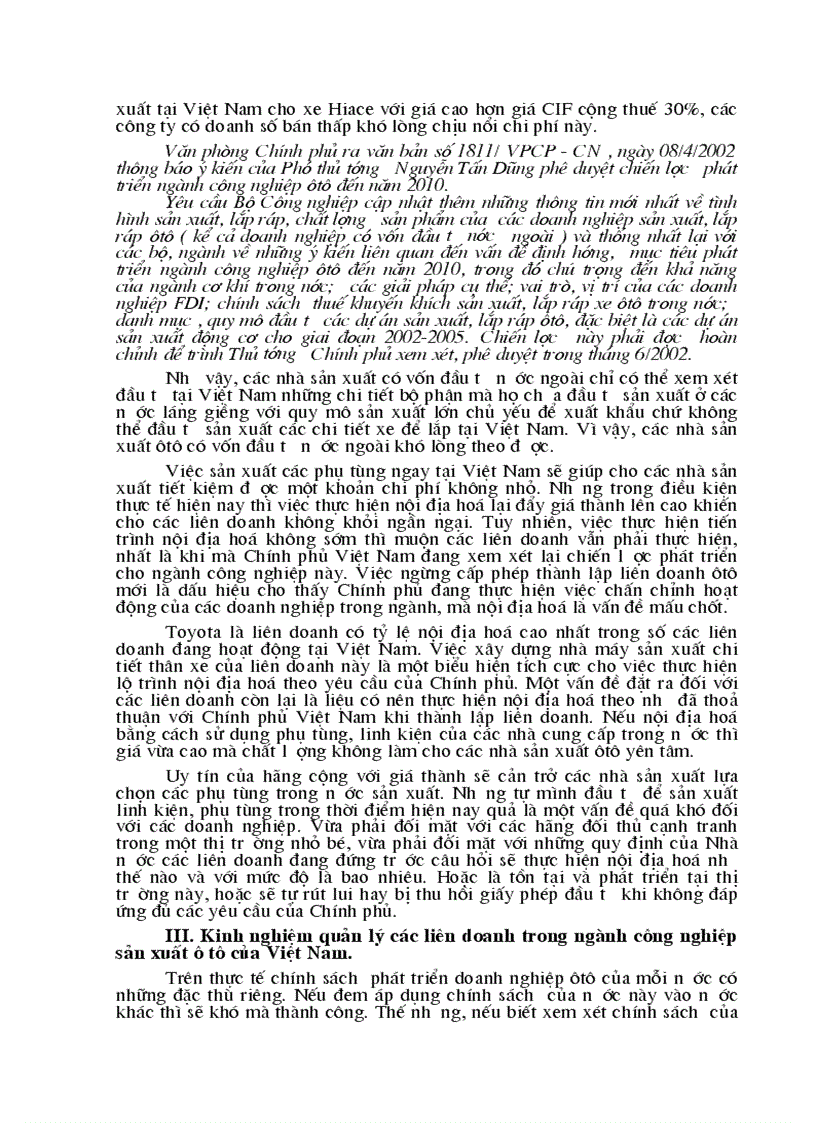 image for page Chính sáchkinh tế vĩ mô của Chính phủ Việt Nam can thiệp vào ngành công nghiệp sản xuất ôtô